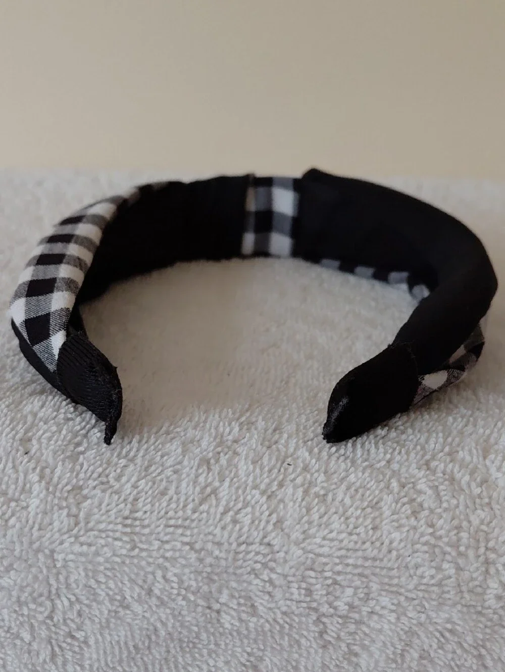 Black & White Gingham Knot Headband - Women Accessories
